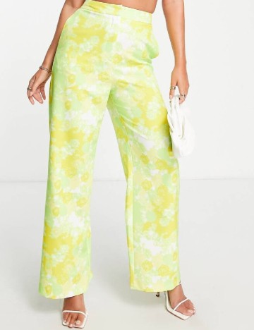 Pantaloni ASOS, verde/galben