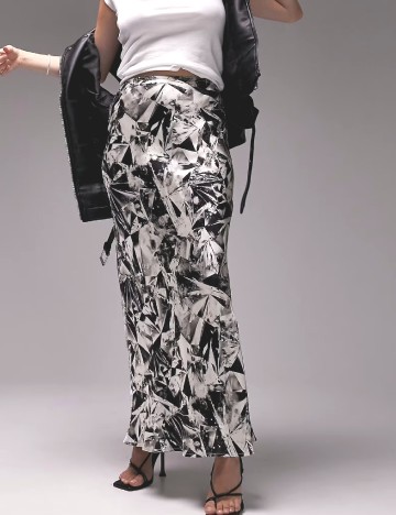 Fusta Top Shop, negru/alb