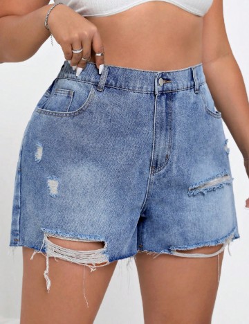 Pantaloni scurti SHEIN CURVE, albastru