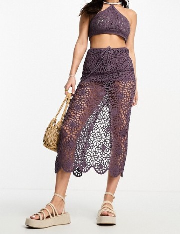 Fusta de plaja Pull&Bear, mov