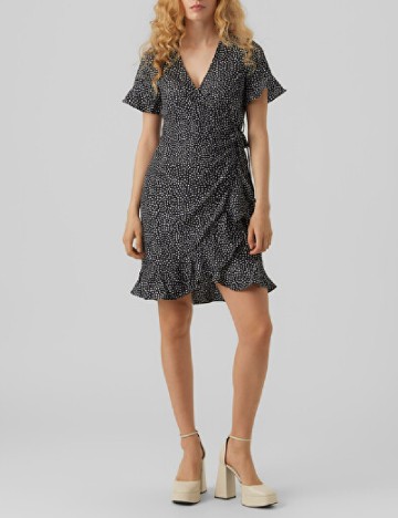 Rochie scurta Vero Moda, negru/alb