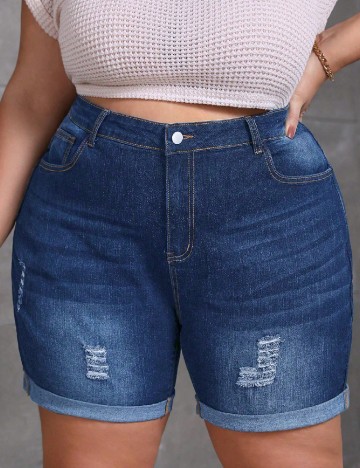 Pantaloni scurti SHEIN CURVE, albastru