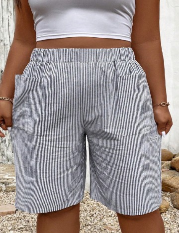 Pantaloni scurti SHEIN CURVE, gri