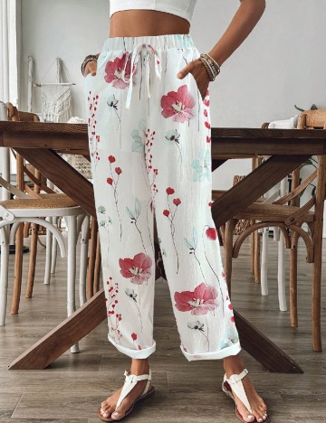 Pantaloni SHEIN, alb