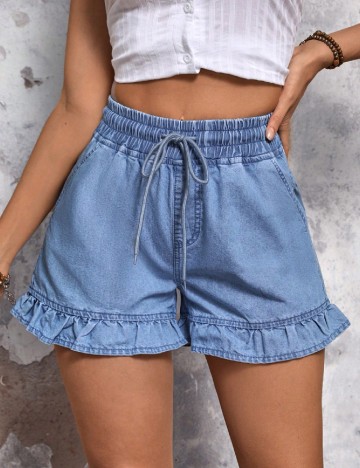 Pantaloni scurti SHEIN, albastru