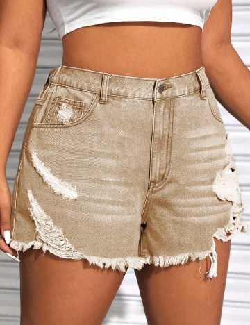 Pantaloni scurti SHEIN CURVE, maro