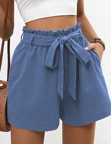 Pantaloni scurti SHEIN, albastru