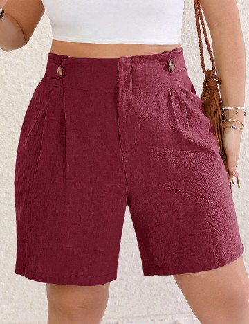 Pantaloni scurti SHEIN CURVE, roz pudra inchis