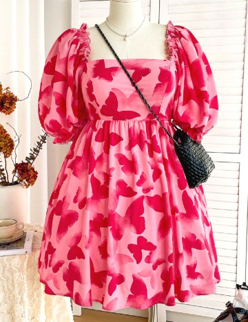 Rochie scurta SHEIN CURVE, roz