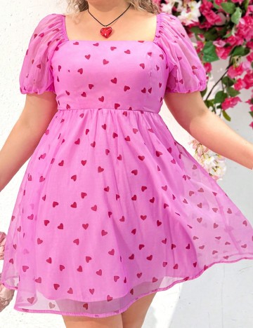 Rochie scurta SHEIN CURVE, roz