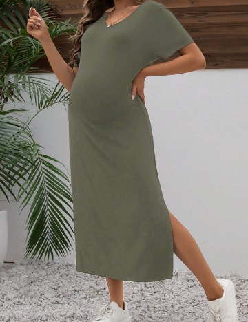Rochie medie SHEIN Maternity, verde