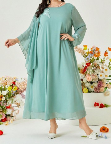 Rochie medie SHEIN CURVE, verde deschis