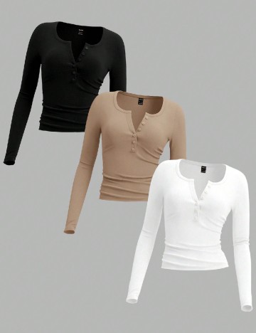 Set bluze 3 bucati SHEIN CURVE, mix culori