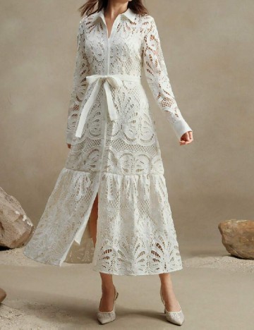 Rochie medie SHEIN, ecru