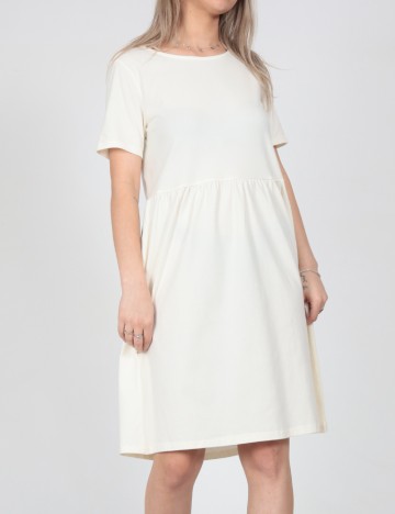 Rochie scurta Pieces, ecru, L