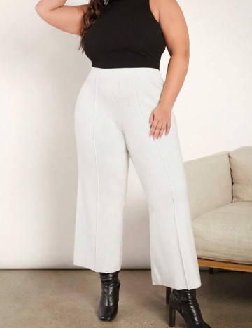 Pantaloni SHEIN CURVE, alb