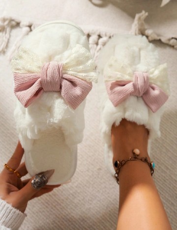 Papuci de Casa SHEIN, alb