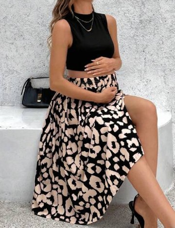 Compleu SHEIN Maternity, negru/crem