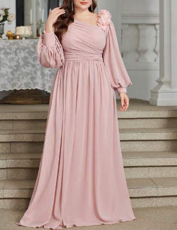 Rochie lunga SHEIN CURVE, roz pudra