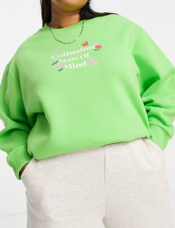 Bluza Collusion Plus Size, verde