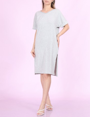 Rochie scurta Pieces, gri