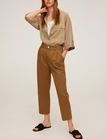 Pantaloni Mango, maro, 32