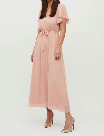 Rochie lunga Vila, roz pudra, 34