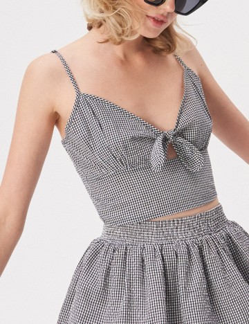 Top Sinsay, alb-negru, L