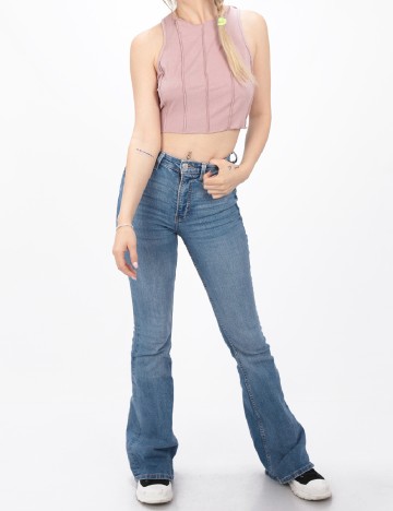 Top SHEIN, roz pudra, S