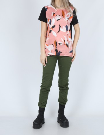 Bluza Fransa, roz/negru