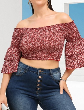 Top SHEIN CURVE, rosu