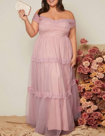 Rochie lunga SHEIN CURVE, roz