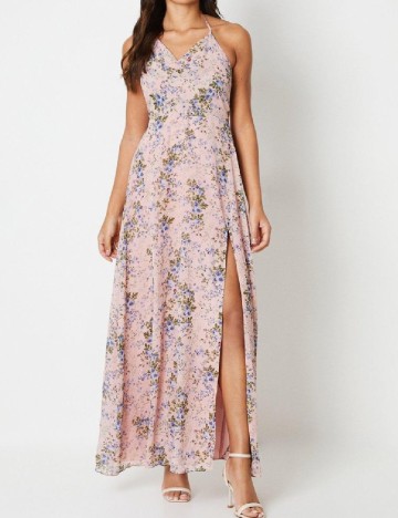 Rochie lunga Coast, roz pudra