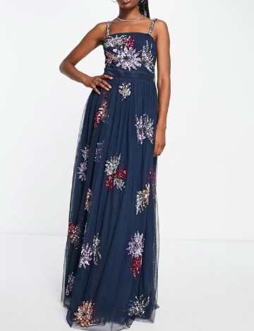 Rochie lunga Maya Deluxe, bleumarin