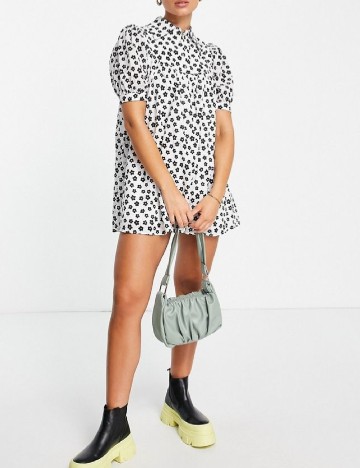 Rochie scurta Lost Ink, alb