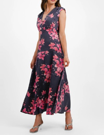 Rochie lunga Liquorish, floral print