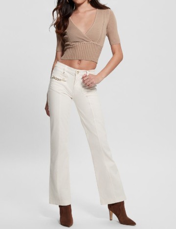 Pantaloni Guess, alb