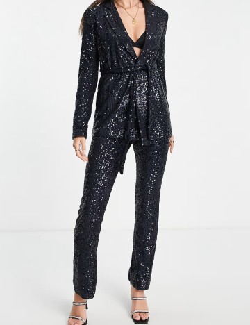 Pantaloni ASOS, bleumarin inchis