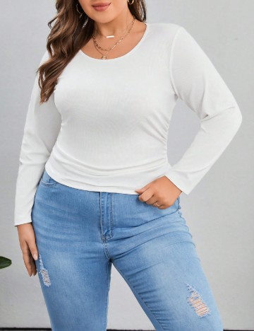 Bluza SHEIN CURVE, alb