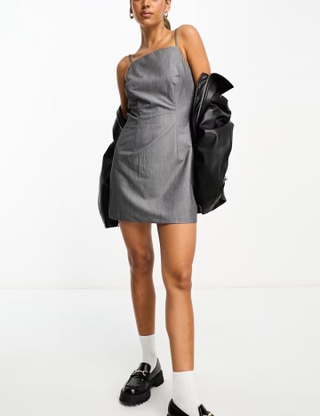 Rochie scurta Stradivarius, gri