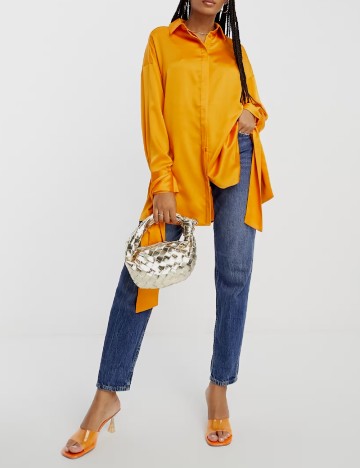 Camasa Oversize ASOS, portocaliu