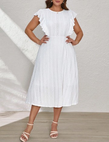 Rochie medie SHEIN CURVE, alb