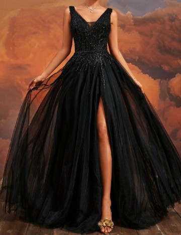 Rochie lunga VIPGIRL, negru