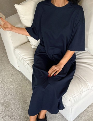 Rochie medie Dazy, bleumarin