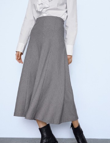 Fusta Zara, alb/negru