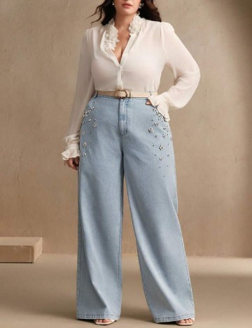 Blugi Anewsta Curve, albastru