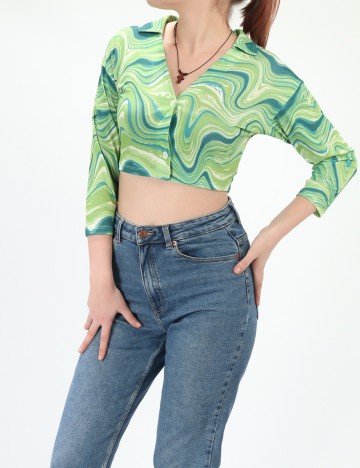 Top Neon&Nylon, verde, S