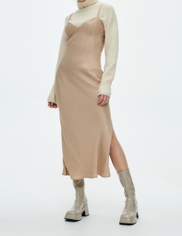 Rochie medie Reserved, crem