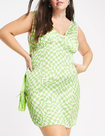 Rochie scurta ASOS Curve, verde
