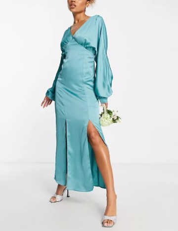 Rochie lunga Liquorish, turcoaz